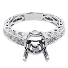 0.80 Cts Vintage Diam0ond Engagement Ring Setting set in 18K white gold