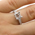 0.90 Cts Vintage Diamond Engagement Ring Setting set in 18K white gold