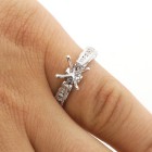 0.40 Cts  Diamond Engagement Ring Setting set in 18K white gold