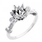0.29 CTS VINTAGE DIAMOND ENGAGEMENT RING SET IN 18K WHITE GOLD