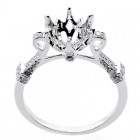 0.29 CTS VINTAGE DIAMOND ENGAGEMENT RING SET IN 18K WHITE GOLD