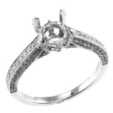  0.53 Cts. 14K White Gold Round Diamond Engagement Ring Setting
