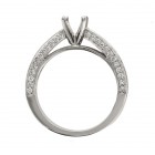 0.83 Cts. 18k White Gold Princess and Round Shape Diamond Engagement Ring Setting