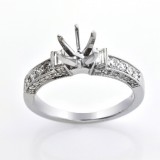 0.55 Cts. 18K White Gold Diamond Engagement Ring Setting