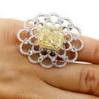 Yellow Fancy Cushion Cut Luxury Diamond Engagement Ring