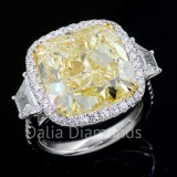 Yellow Cushion Cut Diamond Engagement Ring