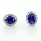 Jadore Oval Cut  with Diamond Halo Studs set in 18K White Gold