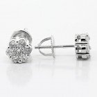 0.67 cts Cluster diamond studs set in 14Kb White gold