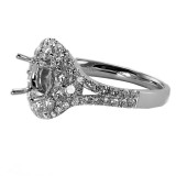 3 Stone Emerald Cut Diamond Engagement Ring Setting