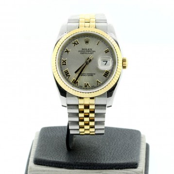 ROLEX Datejust Two-Tone 18K Yellow Gold Fluted 36mm Automatic Watch