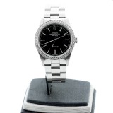 Rolex Oyster Perpetual Stainless Steel AIR-KING Precision Black Dial with Diamonds 