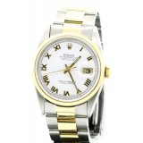 Rolex Datejust Two-Tone Domed White Dial 36mm Automatic Watch