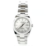 Rolex Datejust Stainless Steel Domed Bezel Silver Dial 36mm Watch