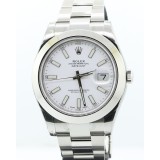 Rolex Datejust II Stainless Steel Domed White Dial 41mm Watch