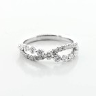 0.84 Cts Round Cut Diamond Infinity Wedding Band set in 18K White Gold 