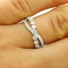 0.84 Cts Round Cut Diamond Infinity Wedding Band set in 18K White Gold 