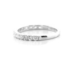 0.59 Ctw Round Cut Half-Eternity Diamond Wedding Band Set in 18 K White Gold