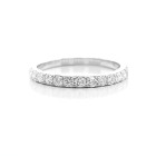 0.59 Ctw Round Cut Half-Eternity Diamond Wedding Band Set in 18 K White Gold