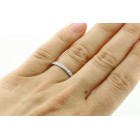 0.59 Ctw Round Cut Half-Eternity Diamond Wedding Band Set in 18 K White Gold