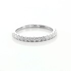0.41 Ctw Diamond Half Eternity Wedding Band Set in 18K White Gold