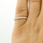 0.41 Ctw Diamond Half Eternity Wedding Band Set in 18K White Gold