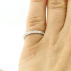 0.46 Ctw Round Cut Half-Eternity Diamond Wedding Band Set in 18K White Gold