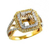 Double Halo MicropavÃ© Diamond Engagement Ring
