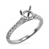 Petite Cathedral PavÃ© Diamond Engagement Ring 18Kt White gold