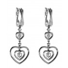 3 Tier Heart Diamond Dangle Earrings 1.32CT TW