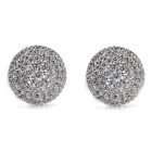 18KT White Gold Micro Pave Diamond Circle Earrings 3.94CT TW