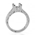 Wide Chanel set Antique style Diamond Engagement Ring setting