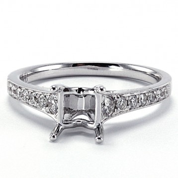 Petite Cathedral PavÃ© Diamond Engagement Ring