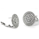 18KT White Gold Micro Pave Diamond Circle Earrings 3.94CT TW