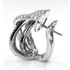 4.49 Cts. 18K White Gold Intertwined Diamond Hoop Earrings