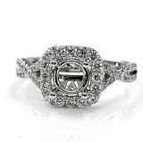 Intertwined MicropavÃ© Diamond Engagement Ring with Halo