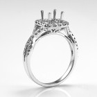 Intertwined MicropavÃ© Diamond Engagement Ring with Halo