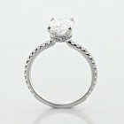 2.87 Cts Oval Cut Engagement ring in 18K White Gold