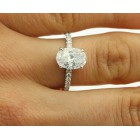 2.87 Cts Oval Cut Engagement ring in 18K White Gold