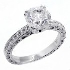 2.51 Cts Round Cut Diamond Engagement ring set in 18K white gold