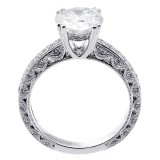 2.51 Cts Round Cut Diamond Engagement ring set in 18K white gold