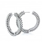 5.75 Cts. 18K White Gold Double Row Inside Out Diamond Hoop Earrings