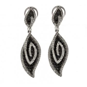 Black & White Diamond Drop Earrings