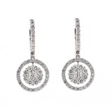 Circle Diamond Drop Earrings
