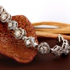 8.92 Cts. 18K White Gold Round and Princess Cut Diamond Bracelet