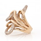2.45 Cts. 18K Rose Gold Diamond Twist Right Hand Ring