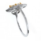 0.50 Cts. 18K White Gold Fancy Yellow Diamond Cocktail Ring