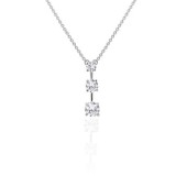 0.50 Cts. 14K White Gold Ascending Diamond Pendant