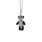 1.80 Cts. 14K White Gold Black And White Diamond Teddy Bear Pendant