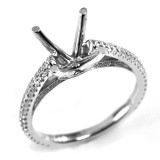  0.42 Cts. 18K White Gold Antique Diamond Engagement Ring Setting