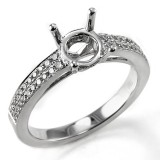  0.28 Cts. 18K White Gold Round Cut Diamond Engagement Ring Setting